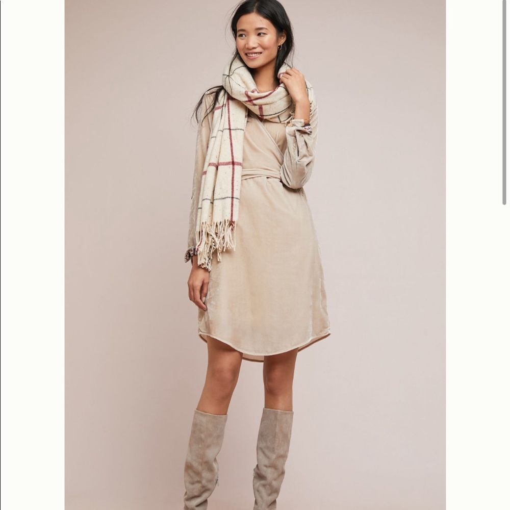 NWT Anthropologie Maeve Velvet Shirtdress 10 12 - Picture 1 of 5